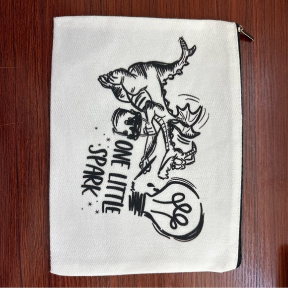 White Canvas Pouch with Figment from Walt Disney World Epcot - Picture 1 of 4